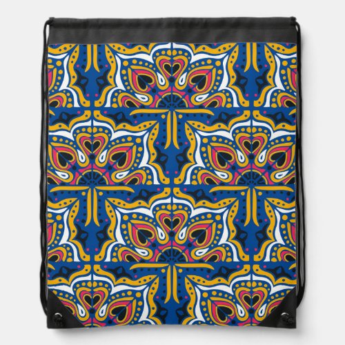 Talavera Indian Mosaic Ceramic Seamless Drawstring Bag