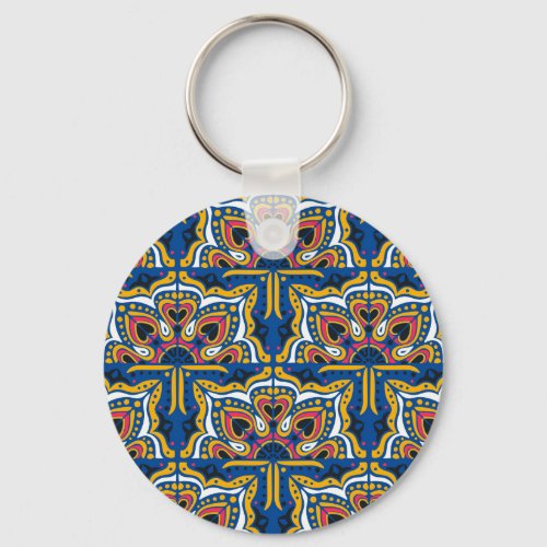 Talavera Indian Mosaic Ceramic Seamless Keychain