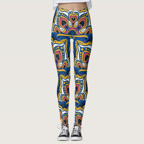 Talavera Indian Mosaic Ceramic Seamless Leggings