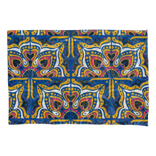 Talavera Indian Mosaic: Ceramic Seamless. Pillow Case (Front)