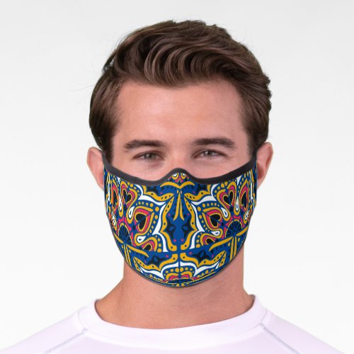 Talavera Indian Mosaic Ceramic Seamless Premium Face Mask