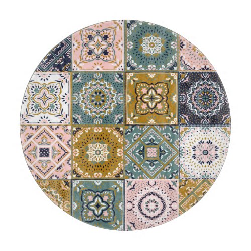 Talavera Indian Patchwork Ethnic Mosaic Cutting Board