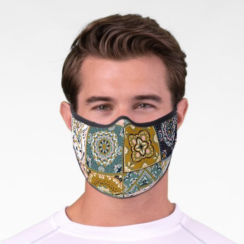 Talavera Indian Patchwork Ethnic Mosaic Premium Face Mask