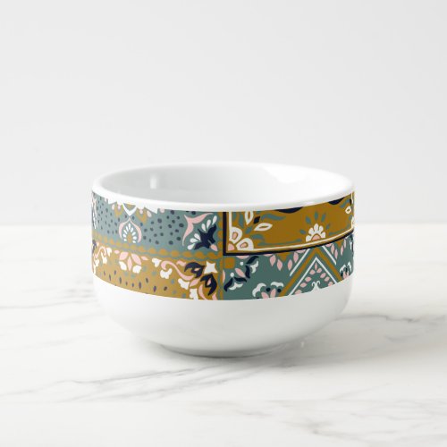 Talavera Indian Patchwork Ethnic Mosaic Soup Mug