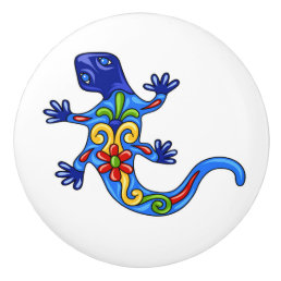 Talavera Lizard Ceramic Drawer Knob