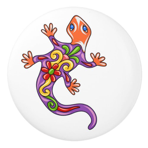 Talavera Lizard Ceramic Drawer Knob