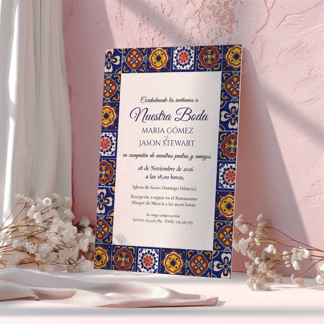 Talavera Majolica Colorful Classic Spanish Wedding Invitation (Talavera Majolica Colorful Classic Spanish Wedding Invitation)