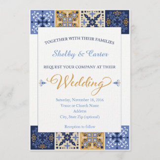 Talavera Mexican Tile Wedding Invitation