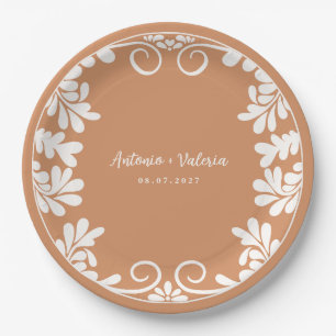 Talavera Mexican Wedding Fiesta Barro Decor Paper Plates