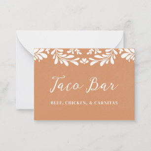 Talavera Mexican Wedding Food Buffet Card
