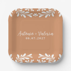 Talavera Mexican Wedding Hacienda Barro Paper Plates
