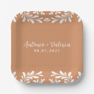 Talavera Mexican Wedding Hacienda Barro Paper Plates