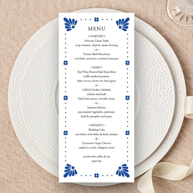 Talavera Mexican Wedding Menu (Talavera Mexican Wedding Menu by Fiesta Valley Print)