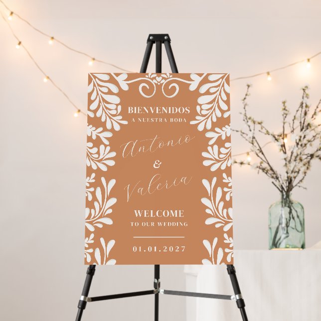 Talavera Mexican Wedding Welcome Sign Foam Sign (In Situ (Stand))