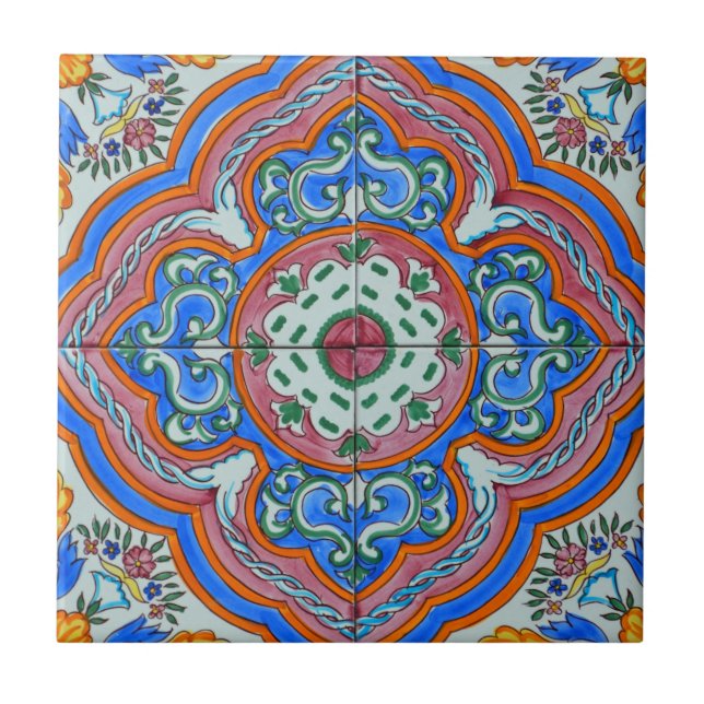 Talavera Mosaic Ceramic Decorative Design Tile (Front)