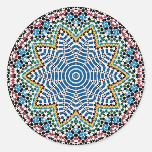 Talavera Mosaic Ceramic Plate Classic Round Sticker