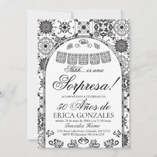 Talavera Papel Picado Surprise 50th Birthday Invitation