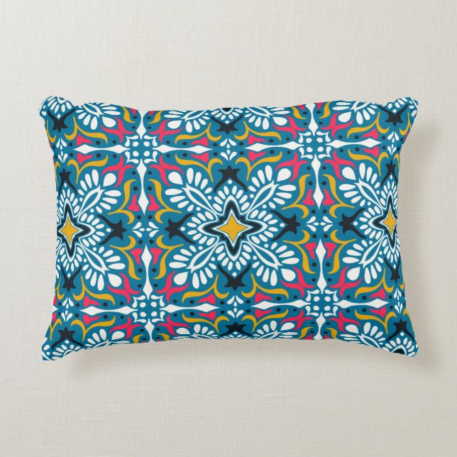 Talavera pattern. Indian patchwork. Azulejos portu Accent Pillow (Front)