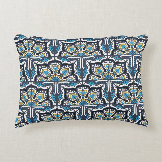 Talavera pattern. Indian patchwork. Azulejos portu Accent Pillow (Front)