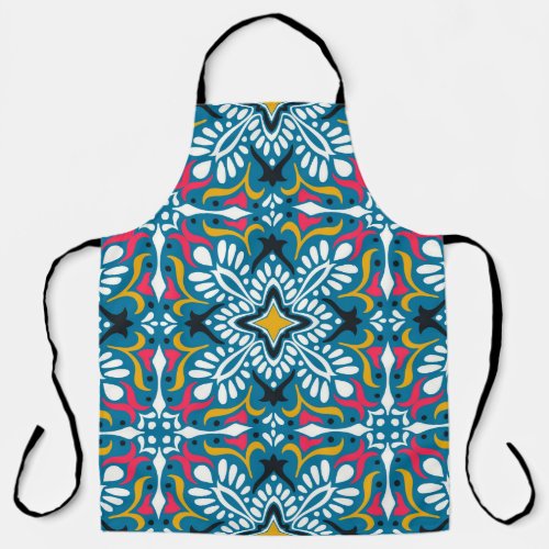 Talavera pattern Indian patchwork Azulejos portu Apron