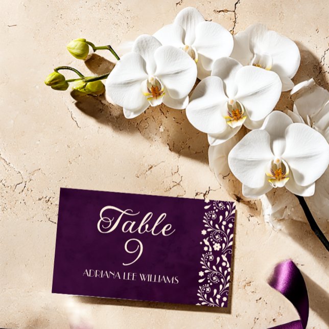 Talavera Purple Beige Wedding Place Card (Creator Uploaded)