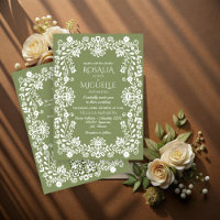 Talavera sage green Mexican wedding