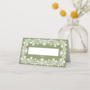 Talavera sage green Mexican wedding Place Card