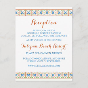 Talavera Spanish Tile Reception Card