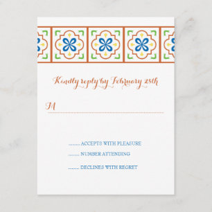 Talavera Spanish Tile Reply Card