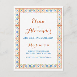 Talavera Spanish Tile Save the Date Invitation