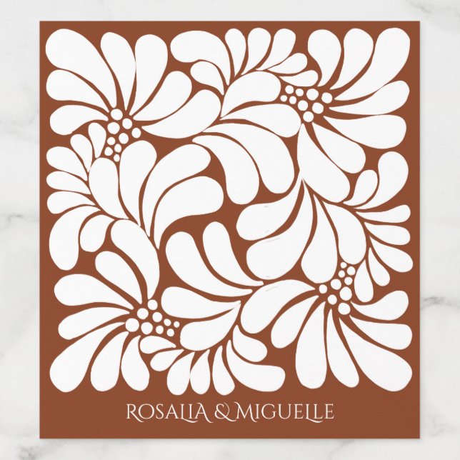 Talavera terracotta boho arch Mexican wedding Envelope Liner (Design)