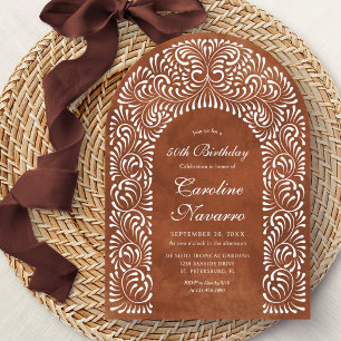 Talavera Terracotta Fiesta Arch Birthday Invitation