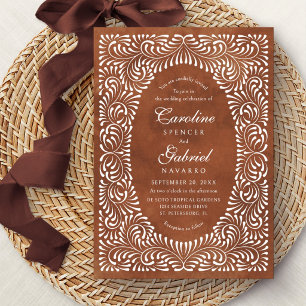 Talavera Terracotta Fiesta Arch Wedding Invitation