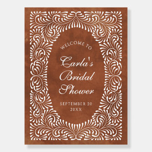Talavera Terracotta Fiesta Bridal Shower Welcome Foam Board