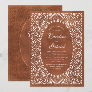 Talavera Terracotta Mexican Couples Shower Invitation