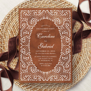 Talavera Terracotta Mexican Engagement Party Invitation