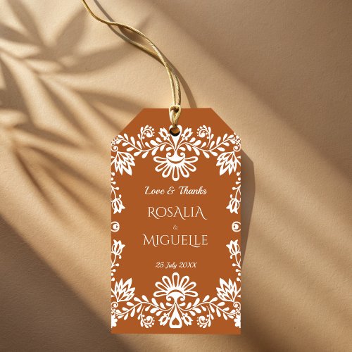 Talavera terracotta Mexican wedding custom favor Gift Tags