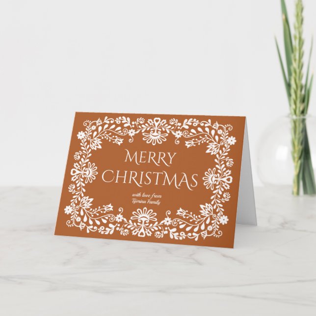 Talavera terracotta Mexican wedding photo Card (Front)