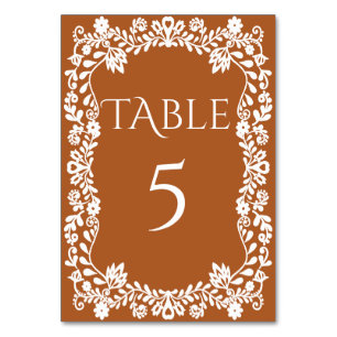 Talavera terracotta Mexican wedding Table Number