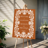 Talavera terracotta Mexican wedding welcome sign