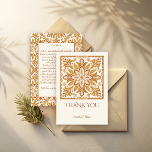 Talavera terracotta vintage Mexican wedding Thank You Card