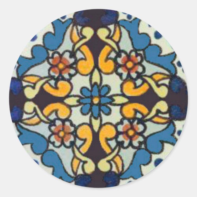 Talavera Tile 1 Sticker Square (Front)