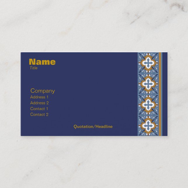 Talavera Tile Business Card - Blank Back (Front)