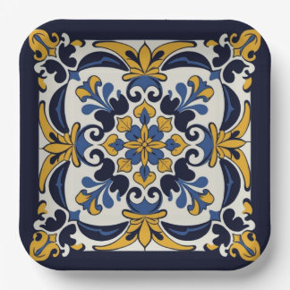 Talavera Tile Cinco Paper Plates