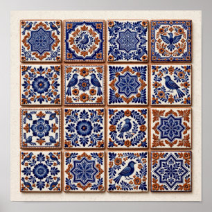 Talavera Tile Heritage — Mexican Folk Art Poster