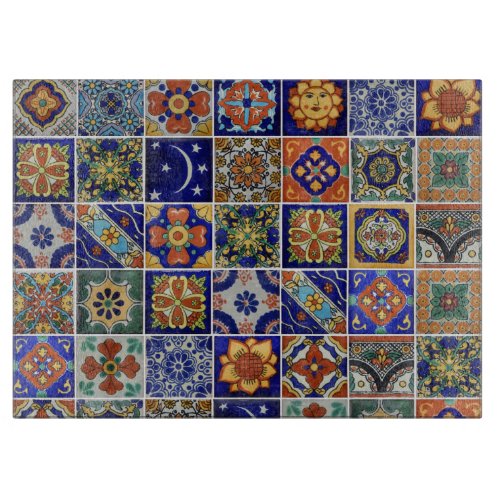 Talavera Tile Image Southwest Style Charcuterie  Cutting Board