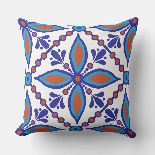 Talavera Tile Outdoor Pillow (Front)