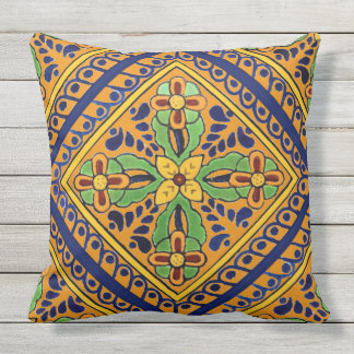 Talavera Tile Outdoor Pillow