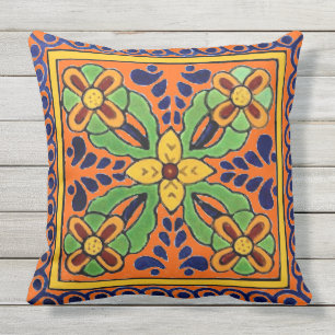 Talavera Tile Outdoor Pillow