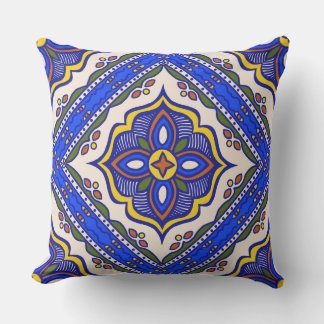 Talavera Tile Outdoor Pillow